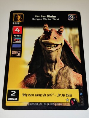 Jar Jar Binks Gungan Chuba #3 Star Wars Young Jedi CCG Menace of Darth Maul LP