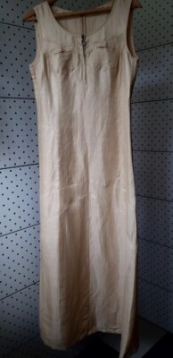 Vintage LAUREL by ESCADA Linen/Silk Beige Sleeveless Long A-line Dress Size 40 | eBay Vintage LAUREL by ESCADA Linen/Silk Beige Sleeveless Long A-line Dress Size 40 | eBay