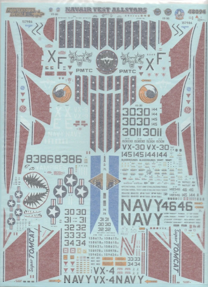 Decal modellismo NAVAIR Test Allstars Fightertown Decals 1:48 - Immagine 2 di 2