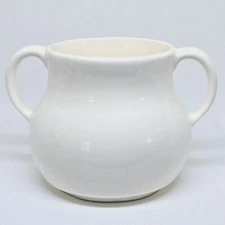 VINTAGE Hoenig of Calif Ivory Double Handle Cup/Sugar Bowl? Glazed Ceramic MCM