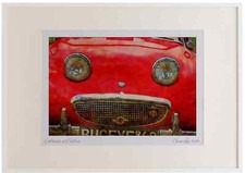 465013 1960 Austin Healey Sprite Watercolour Picture Frame Ltd Ed A2