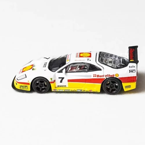 SH 1:64 White F40 LM #7 Racing Sports Model Diecast Metal Car - Picture 4 of 4