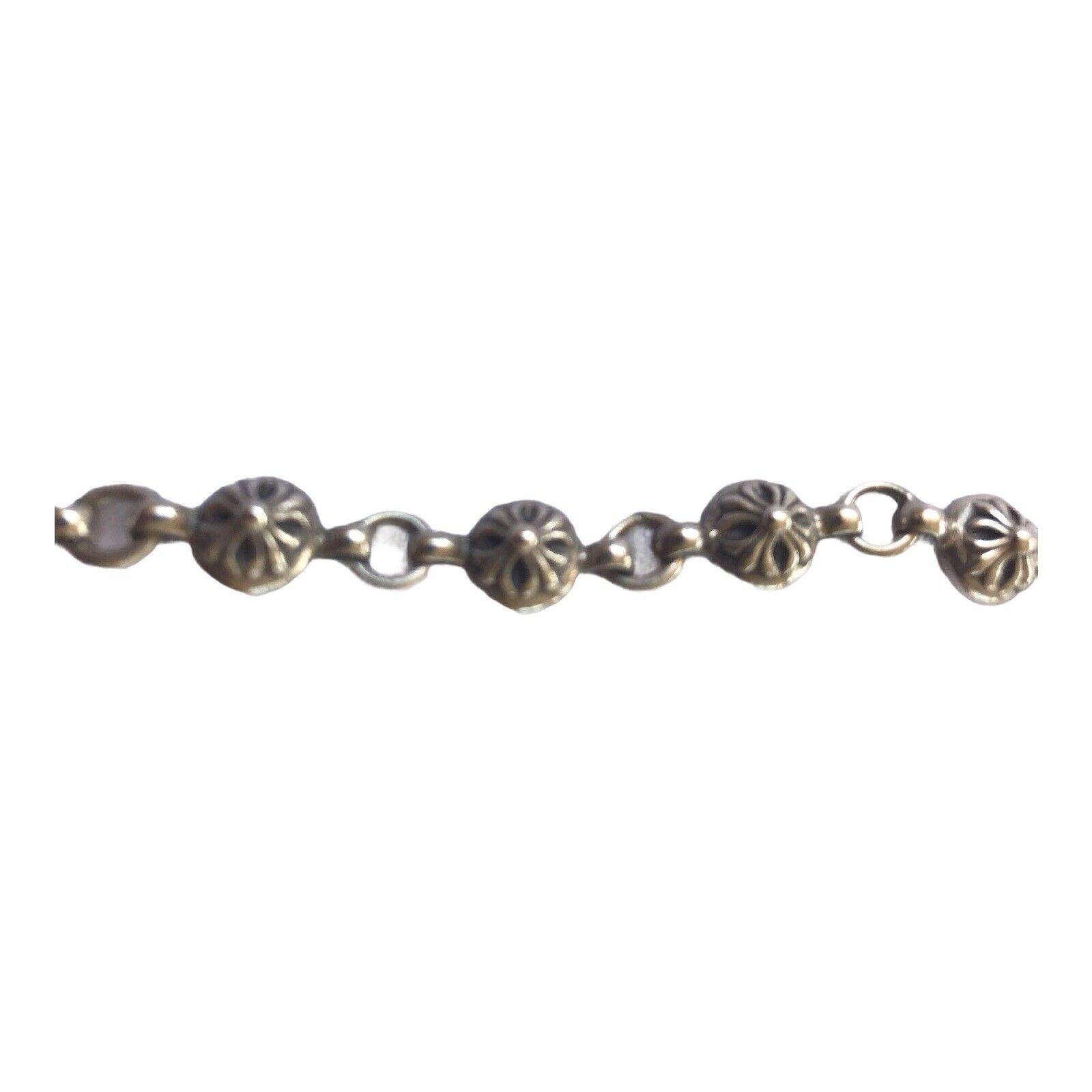 Chrome Hearts Authentic Cross Ball Bracelet With Dagger Pendent Silver