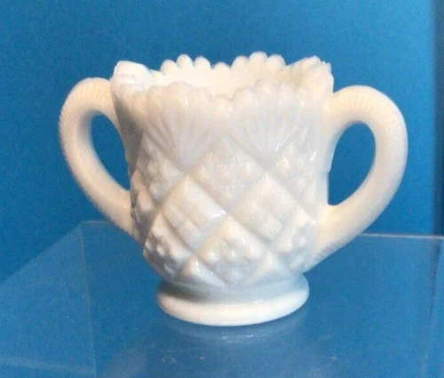 Vintage Westmoreland White Milk Glass sm. Mini Sugar Bowl 2" Thumbelina Pattern