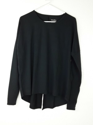 Hot Totties Wander Top Women's Relaxed Small Black Tie Back Tunic Layering