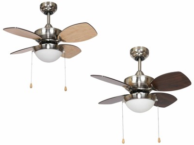Small Ceiling Fan Light Kompact Nickel 71cm 28 With 18 W Led