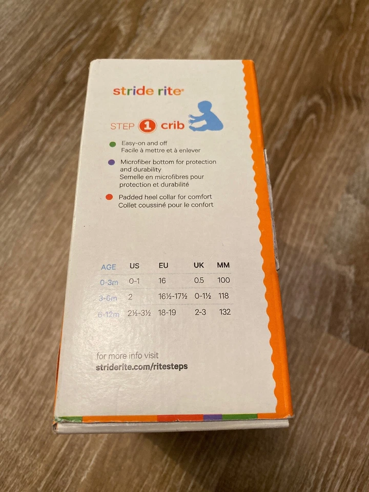 Zapatos Stride Rite Cuna & Crawl Azul Marino Pequeños Deportes Estrella 3-6 meses Nuevos Caja Abierta Foto 4 de 4