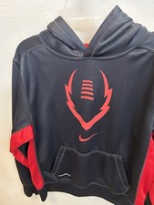 Nike Therma Fit Hoodie Pullover Large Kid Black And Red Pre-owned