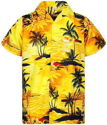 Funky Hawaiihemd Surf Gelb