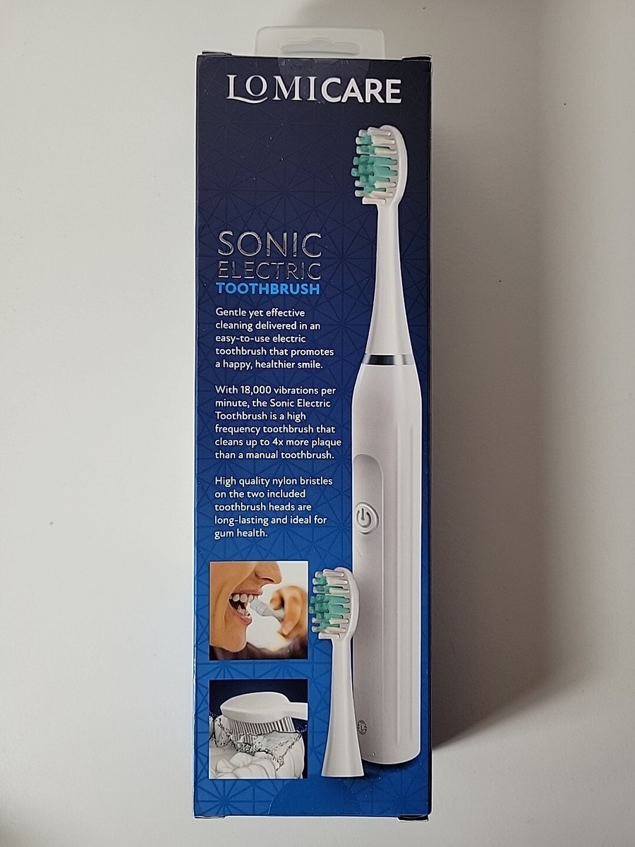Sonic Electric Toothbrush Lomicare 2 Heads Batteries included