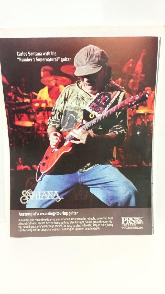 CARLOS SANTANA PRS GUITARS SUPERNATURAL GUITAR AD - 11X8.5 - PRINT