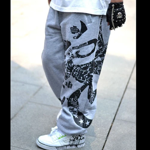 Herren Trendy Baggy SPORTS Hose Hip Hop Freizeit Lockere Straßen Jogginghose -- - Bild 3 von 14