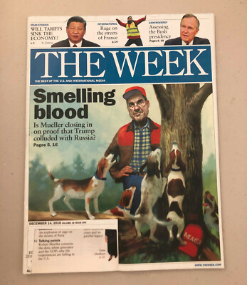 The Week Magazine Trump Smelling Blood Mueller Xi Jingping George Bush Dec 2018