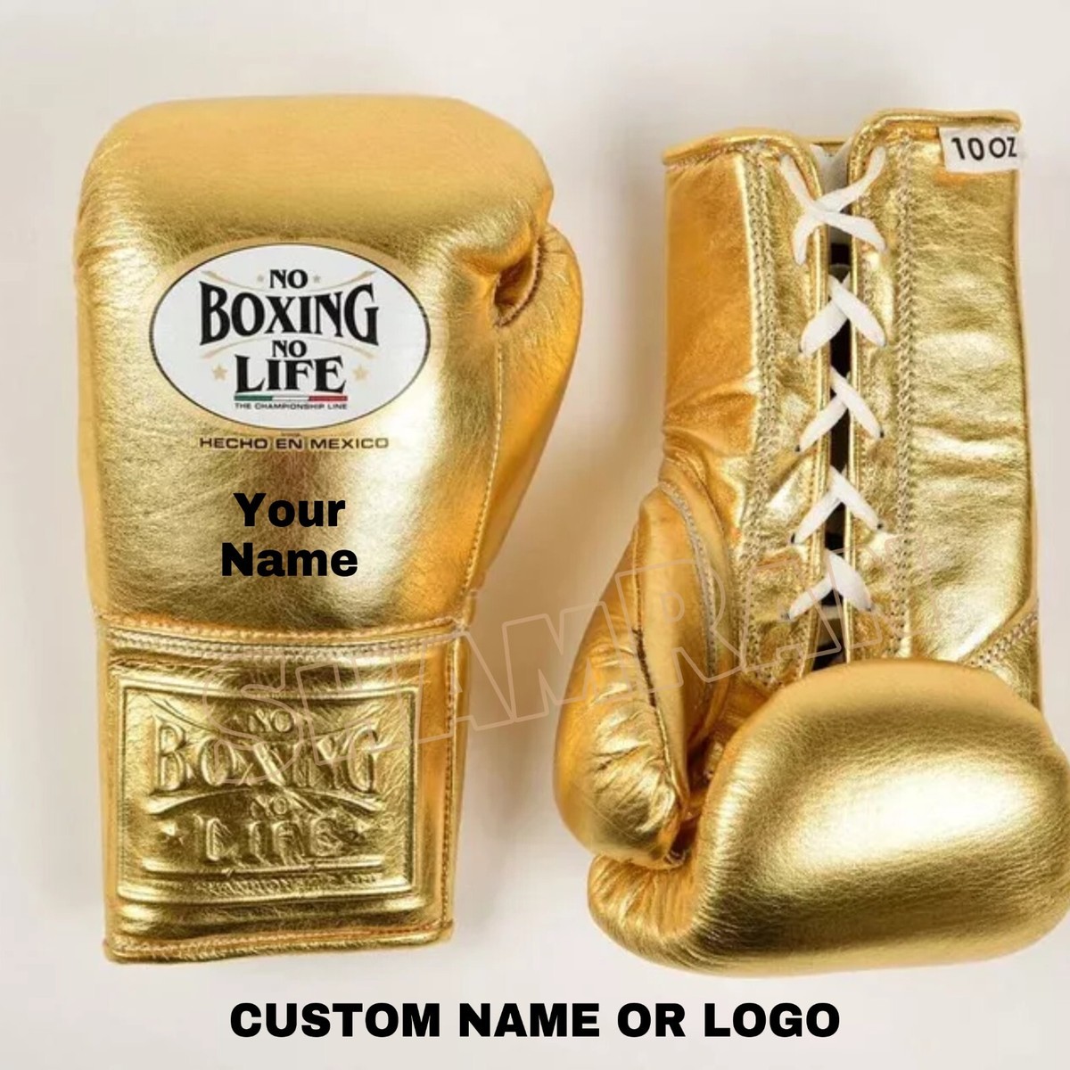 Custom Made No Boxing No Life Boxing Gloves Sky Blue Gold, Red