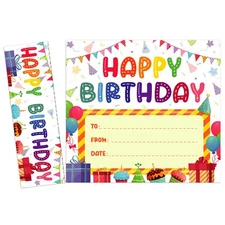 36PCS Happy Birthday Cupcakes Bookmark AwardsBirthday Bookmark Certificates f...