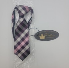 Corbata con cremallera a cuadros Littlest Prince nueva con etiquetas talla 9-24 m negra, gris, rosa 0-9 meses