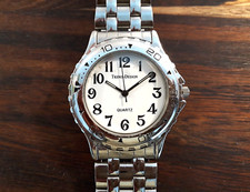 Armbanduhr, Trend-Design, 1980er, silber, Gliederarmband, sportlich, gebraucht