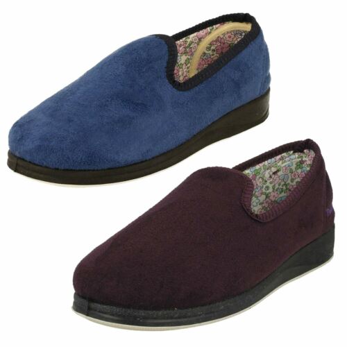 Ladies Padders Extra Wide Fit Slip On Textile Comfort Slippers Repose 18 - 第 1/10 張圖片
