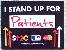 NY Mets 2015 Citi Field 1st WORLD SERIES sign SU2C I Stand Up 4 Cancer PATIENTS