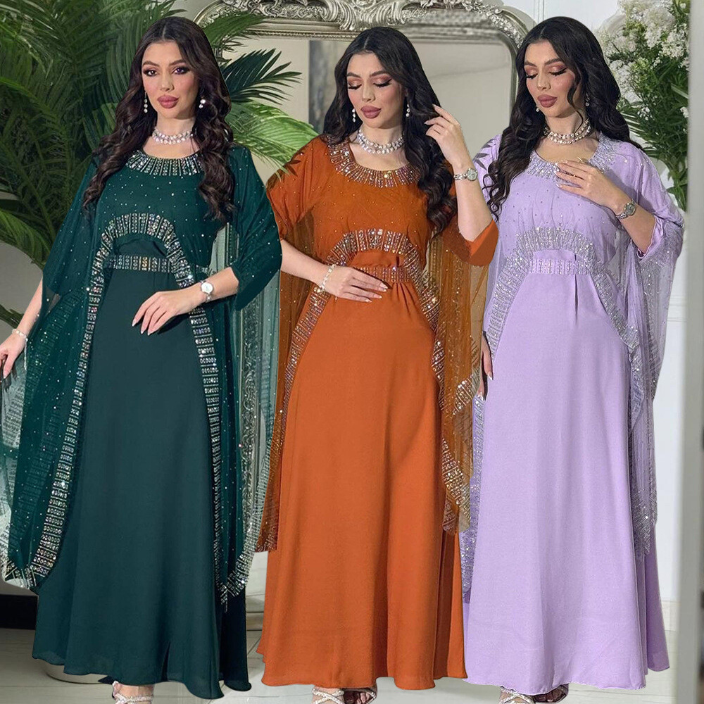 formal dresses in beaumont tx Elegant Long Sleeve Maxi Dress, Butterfly Patterned Abaya 2025 Pink / M main image 0