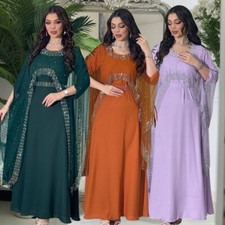 Dubai Women Muslim Evening Party Ball Gown Turkey Islamic Cocktail Kaftan Gown