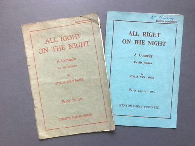 Plays for Women All Right on the Night / Comedy Play Scripts by Stella ...
