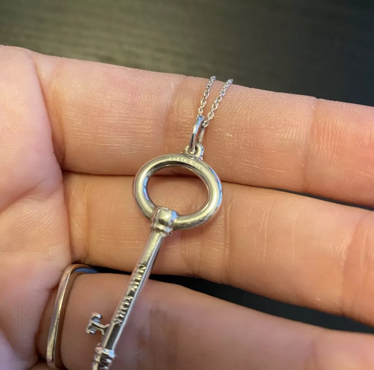 Tiffany store keychain necklace