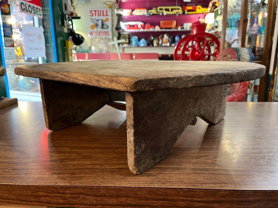 Primitive Antique Farmhouse Large Wooden Harvest Table Riser Display ...