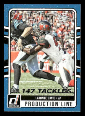 2016 Donruss #3 Lavonte David Production Line Hits Tampa Bay Buccaneers