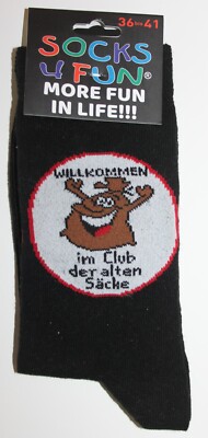 More Fun in Life!!! Socks 4 Fun bunte Motivsocken Neu mit Etikett Gr. 36   41
