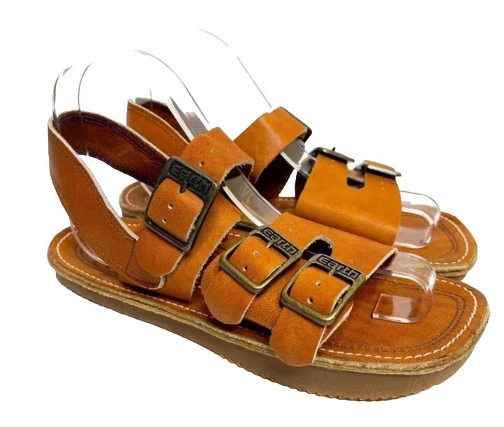 Sandalias De Colección ANNE KALSO Mujer Talla 6 Tierra Cuero Marrón Hechas N EE. UU. AÑOS 70 NUEVAS Foto 4 de 4