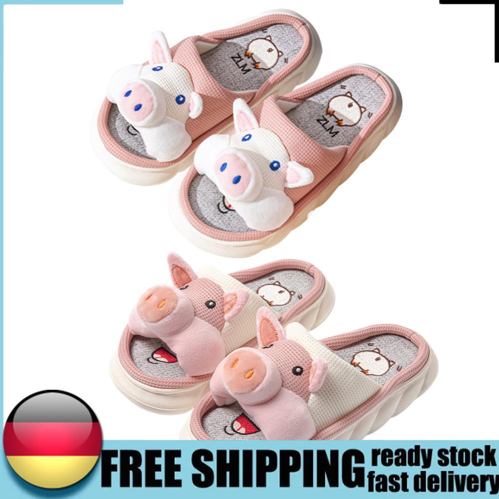 APL Women Cute Pig Slippers Soft Cartoon Slippers Anti Slip for Indoor Outdoor