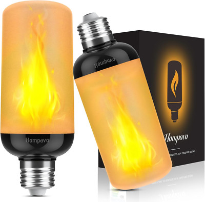 Hompavo Gen2 LED Flame Light Bulbs, like Real Fire 4-Mode Flickering Light 