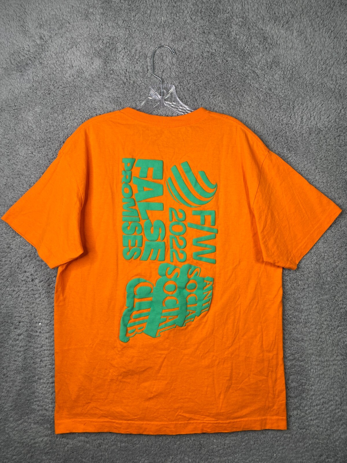 Anti Social Social Club T-Shirt Mens Large Orange False Promises F
