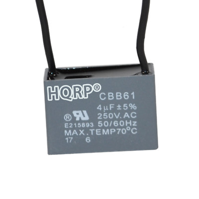 HQRP Ceiling Fan Motor Capacitor CBB61 4uf 2-Wire
