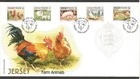 JERSEY 2008 FARM ANIMALS SET on UNADDRESSED FIRST DAY COVER