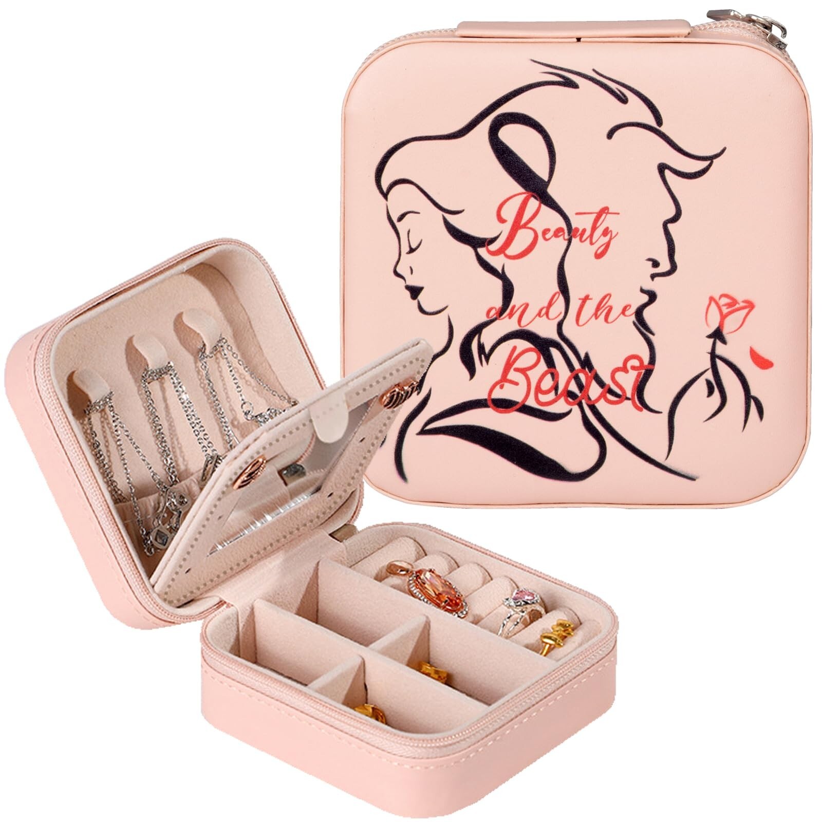 CORACIK Travel Jewelry Box PU Leather Small Organizer Storage Case for Women