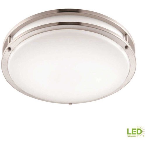 12 in. Brushed Nickel Selectable LED CCT Round Flush Mount Light Color/Finish Fa - Picture 6 of 7
