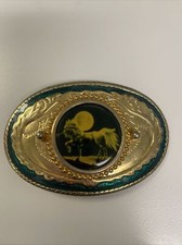 Vintage Ladies unicorn Belt Buckle Solid Brass
