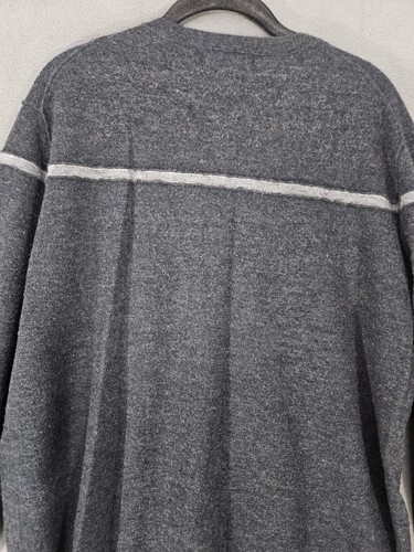 Banana Republic Herren Pullover Merinowolle Rundhals dunkelgrau gestreift Größe XL - Bild 10 von 10