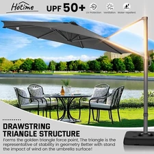 HOTIME Outdoor Cantilever Offset Patio Umbrella with 360° Rotation Garden Pool