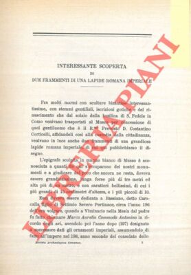 MONTI Santo - Interessanter Fund zweier Fragmente einer römischen Grabstein Imper