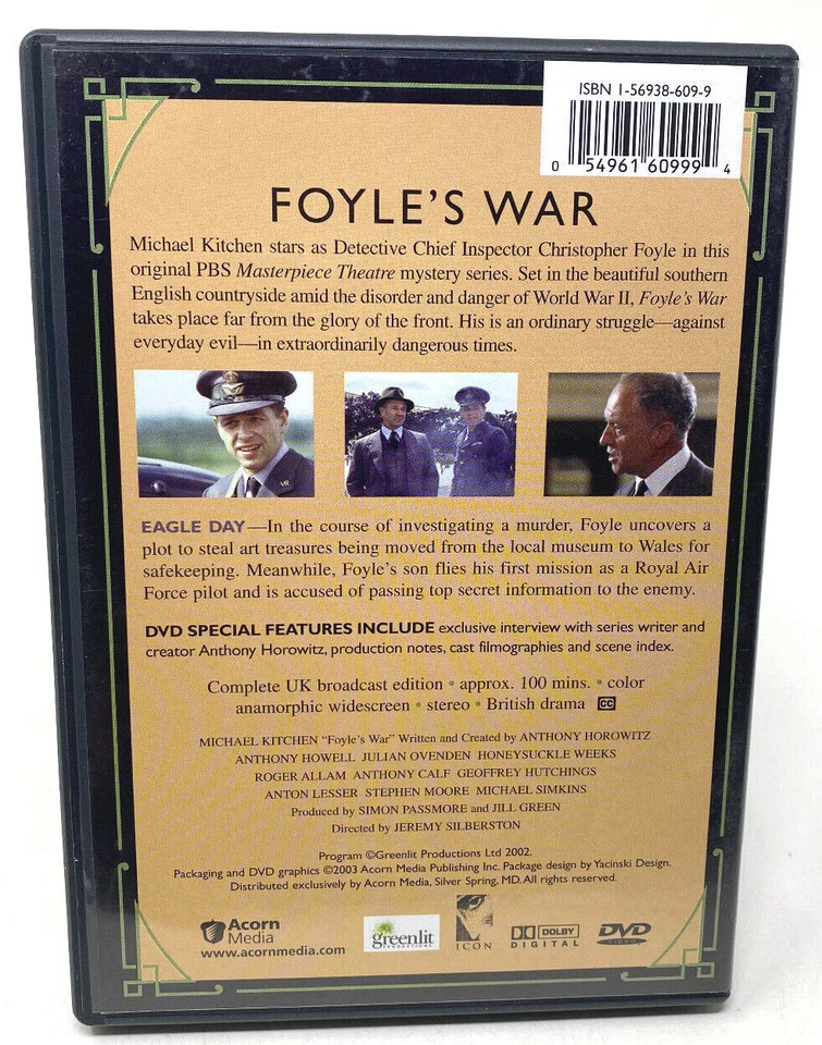 Foyle's War: Eagle Day [TV Mini Series] (DVD, 2002) FREE SHIPPING! - Image 2 of 2