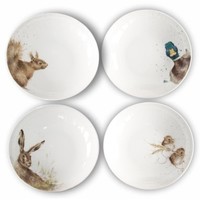 Wrendale Designs Porzellan Pasta-Teller 4Er-Set | WP-WN4341-XB