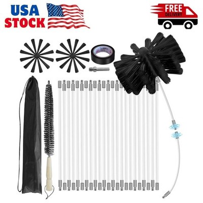 30Feet Chimney Sweep Kit,8 in Brush Head,Dryer Vent Cleaner Kit,Chimney Sweep...