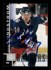 1997-98 Upper Deck 106 Niklas Sundstrom signed auto crease JKAU1 BXCP25