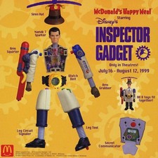 Vintage 1999 McDonalds Large 14" Inch Inspector Gadget Action Figure Complete    