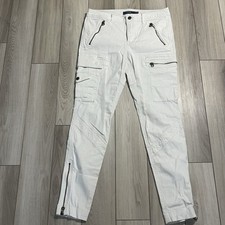 Vintage Polo Ralph Lauren Pants Multi Zipper Pocket Womens Size 8 White Bottoms