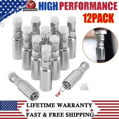 12Pack 1/4'' Hydraulic Hose Fittings 1/4''x1/4'' JIC 37° Female w/ Protection Cover
