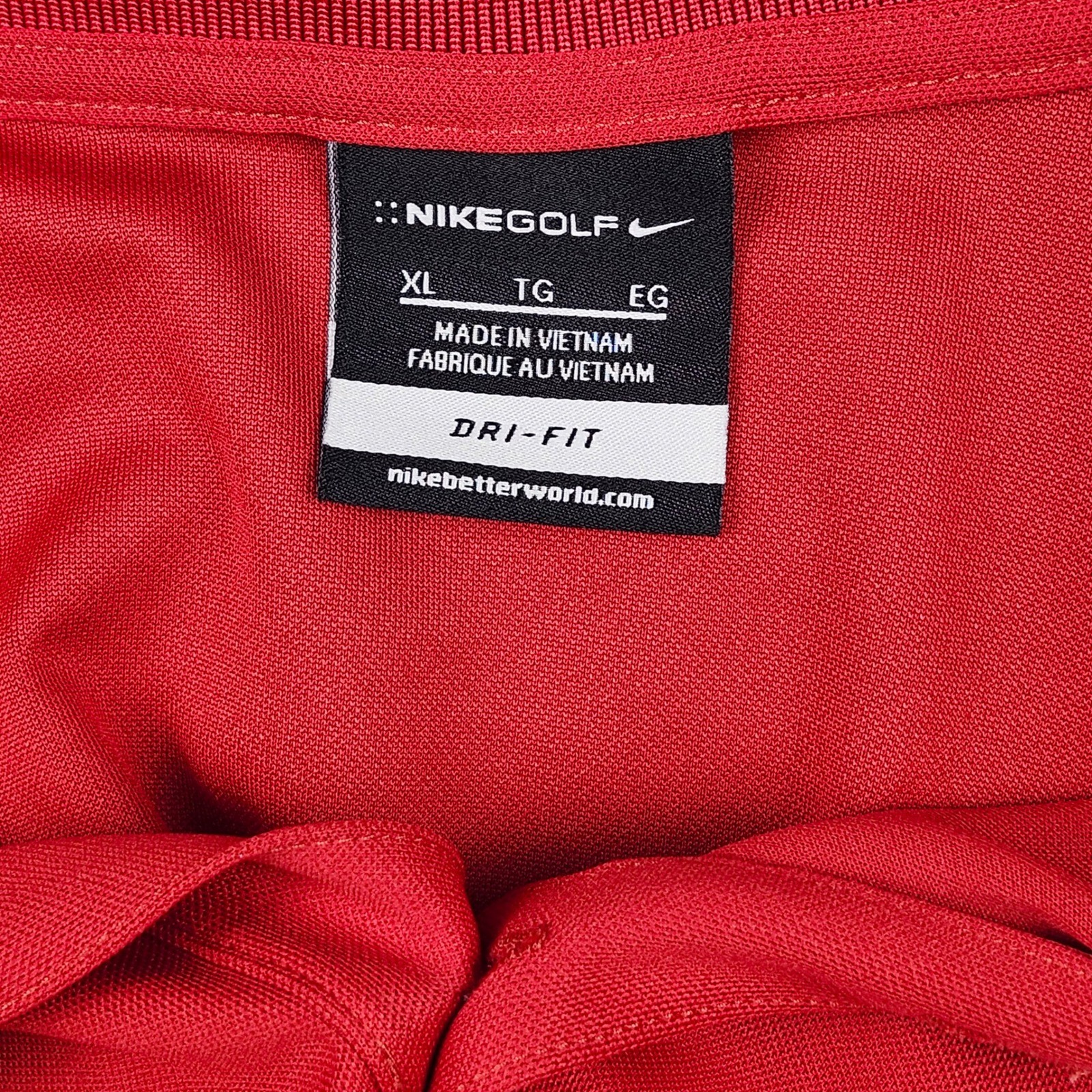 Nike Golf Dri-FIT Red Polo Shirt Mens XL Toyota Short Sleeve Wicking Performance thumbnail 2